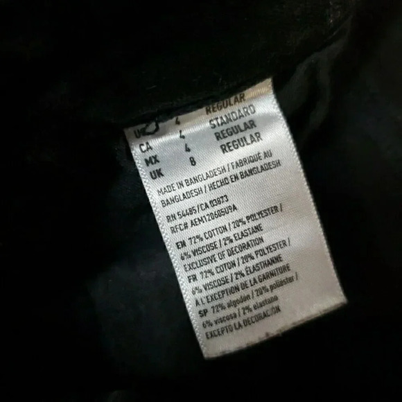 American Eagle Shorts Womens Size 4 Black Super Stretch Hi-Rise Denim X4 - Picture 6 of 8